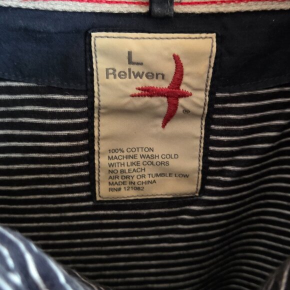 Relwen Navy/White Ringspun Polo - Men's L - Picture 3 of 3